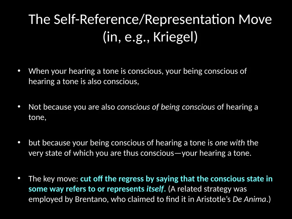 Consciousness, self-consciousness, and the regress - slide 14 of 37