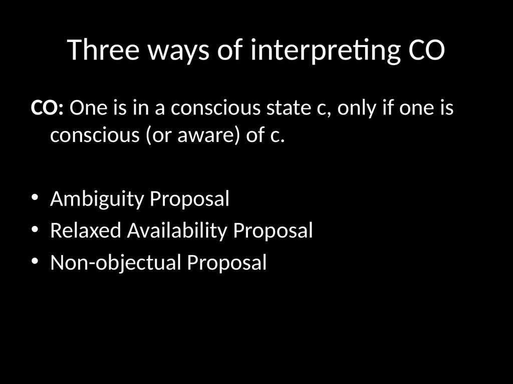 Consciousness, self-consciousness, and the regress - slide 18 of 37