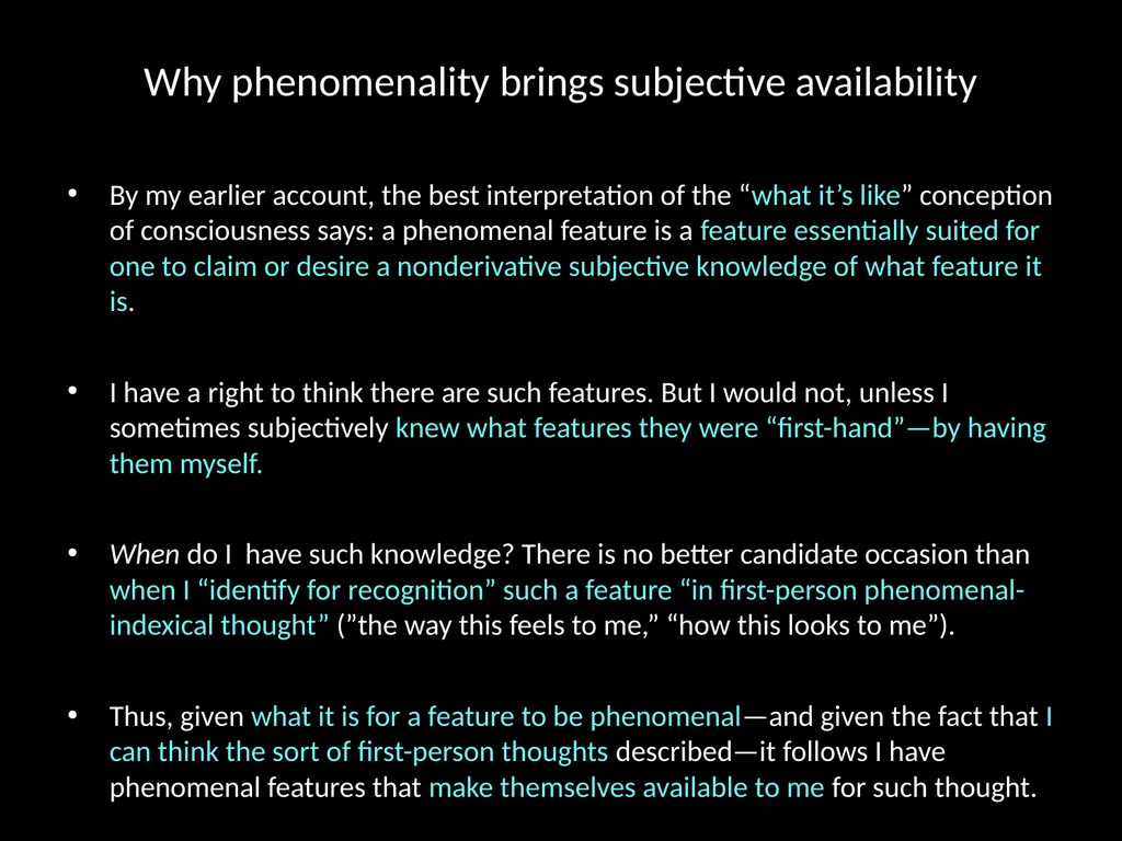 Consciousness, self-consciousness, and the regress - slide 29 of 37