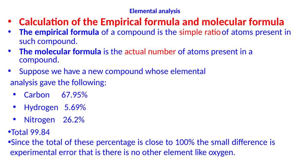 Elemental analysis & Structure Elucidation Alkhair - slide 3 of 27