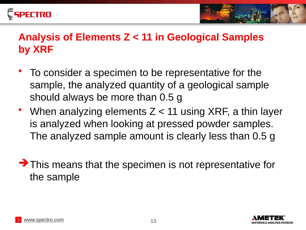 Elemental Analysis of Geological Samples Using - slide 13 of 34