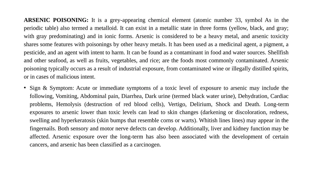 Heavy metal toxicity B.Pharm. Sixth Sem. BP602T - slide 5 of 6