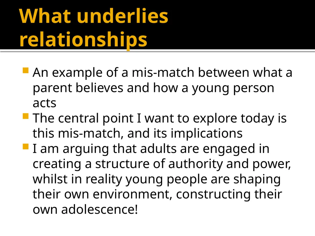 Adolescents constructing their own adolescence - slide 6 of 38