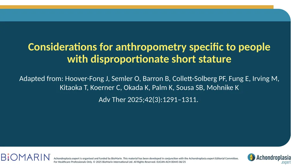 Considerations for anthropometry specific to - slide 1 of 10