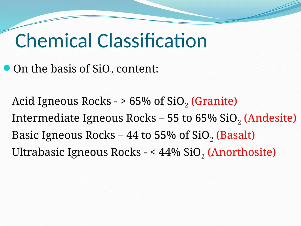 IGNEOUS ROCKS Classification and Nomenclature - slide 8 of 21
