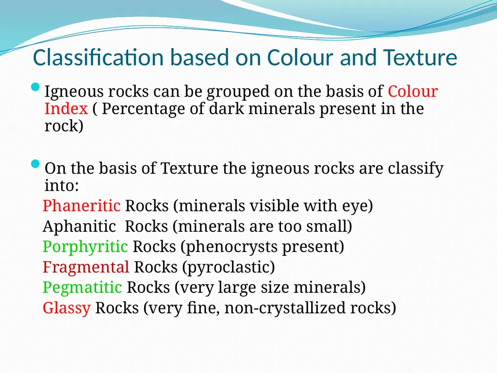 IGNEOUS ROCKS Classification and Nomenclature - slide 3 of 21