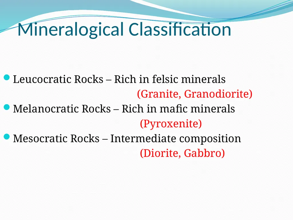 IGNEOUS ROCKS Classification and Nomenclature - slide 6 of 21