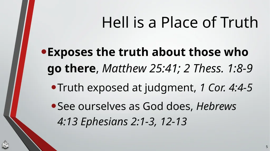The Realities of Hell Revelation 20:11-15 Jesus on - slide 5 of 10