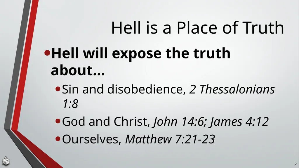 The Realities of Hell Revelation 20:11-15 Jesus on - slide 6 of 10