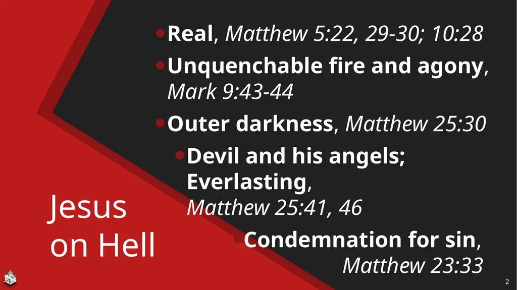The Realities of Hell Revelation 20:11-15 Jesus on - slide 2 of 10
