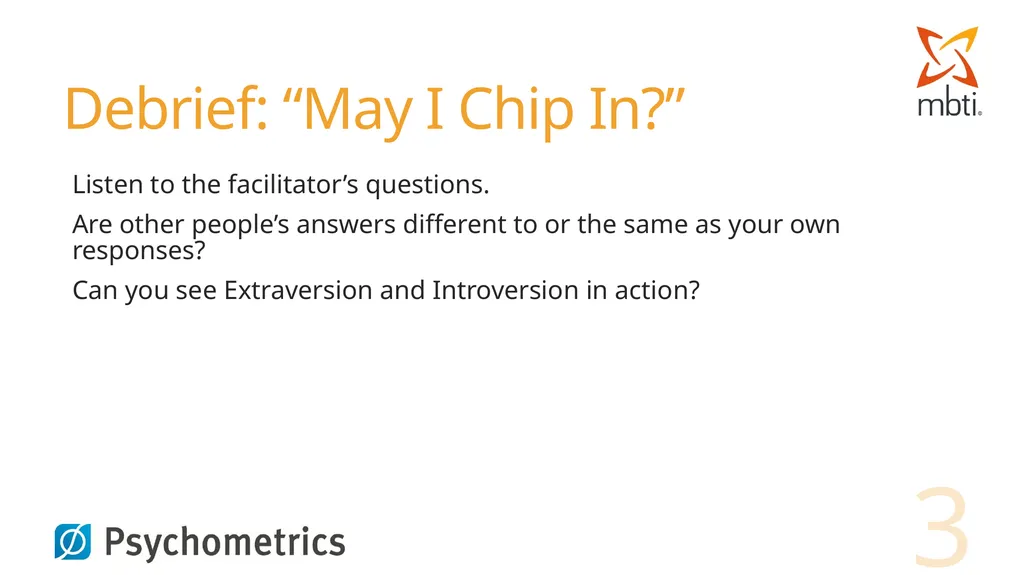 Exercise: “May I Chip In?” Pick up five ‘talk - slide 3 of 4