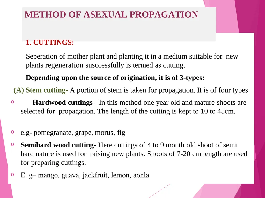 INTRODUCTION TO METHODS OF PROPAGATION Dr. M. - slide 4 of 21
