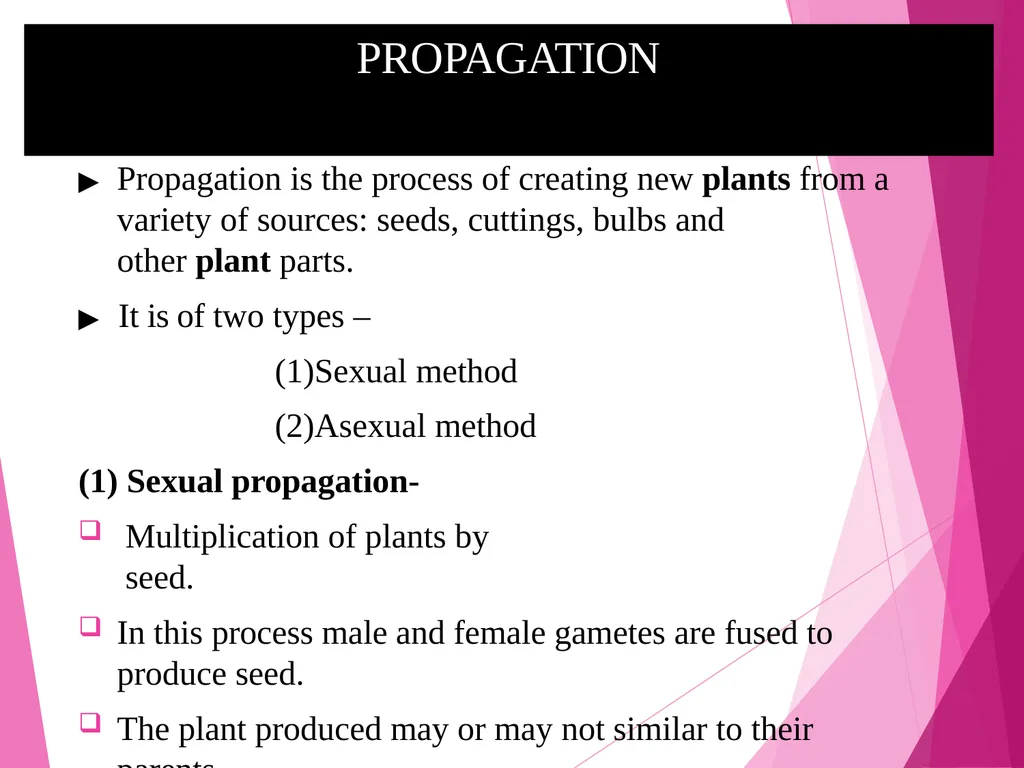 INTRODUCTION TO METHODS OF PROPAGATION Dr. M. - slide 2 of 21