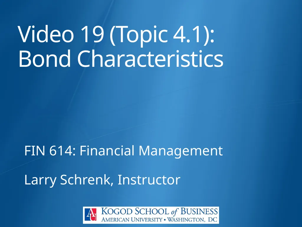 FIN 614: Financial Management Larry Schrenk,
