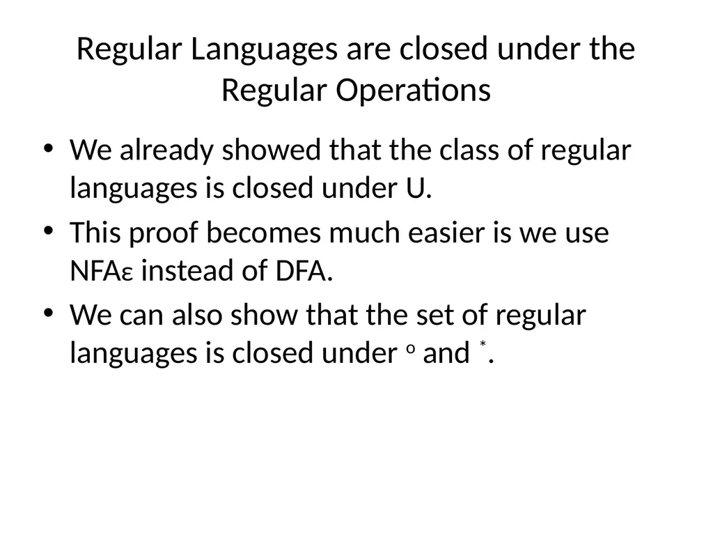 Regular Languages are closed under the regular - slide 4 of 10