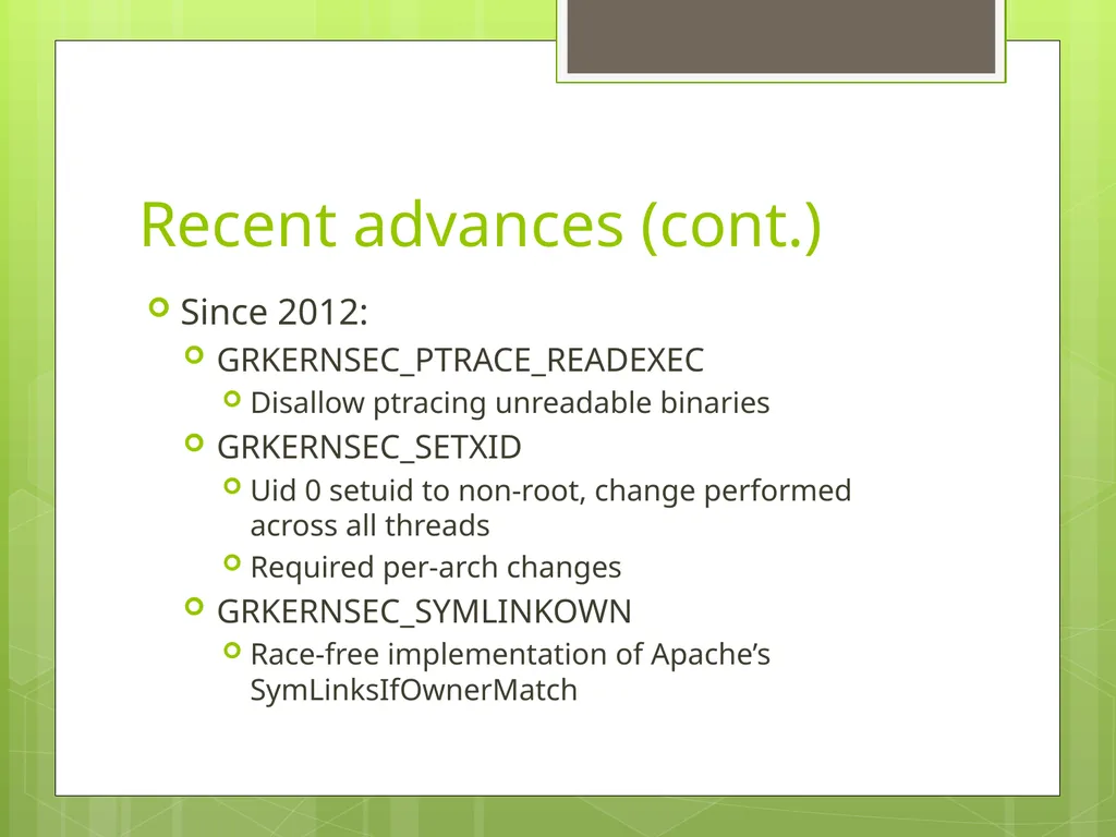 The Case For Brad Spengler Open Source Security, - slide 17 of 26