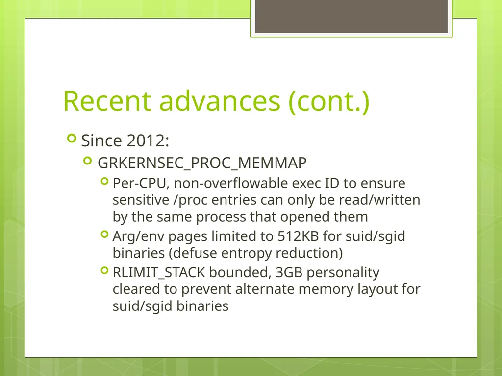 The Case For Brad Spengler Open Source Security, - slide 18 of 26
