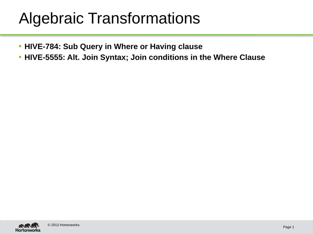 Algebraic Transformations Page 1 © 2013