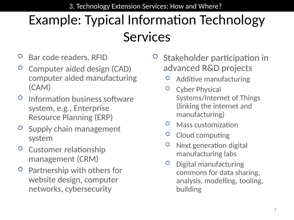 Technology Extension Concepts and Models Jan - slide 7 of 28