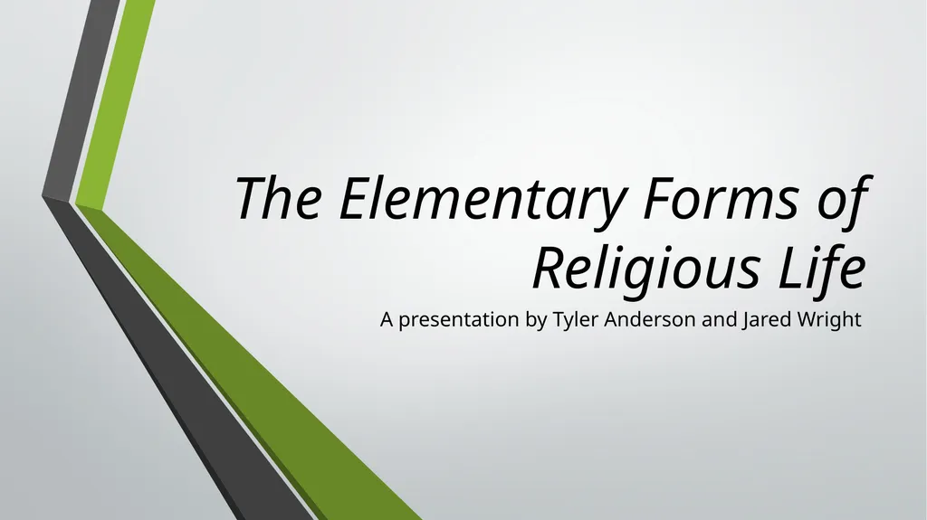 The Elementary Forms of Religious Life A - slide 1 of 28