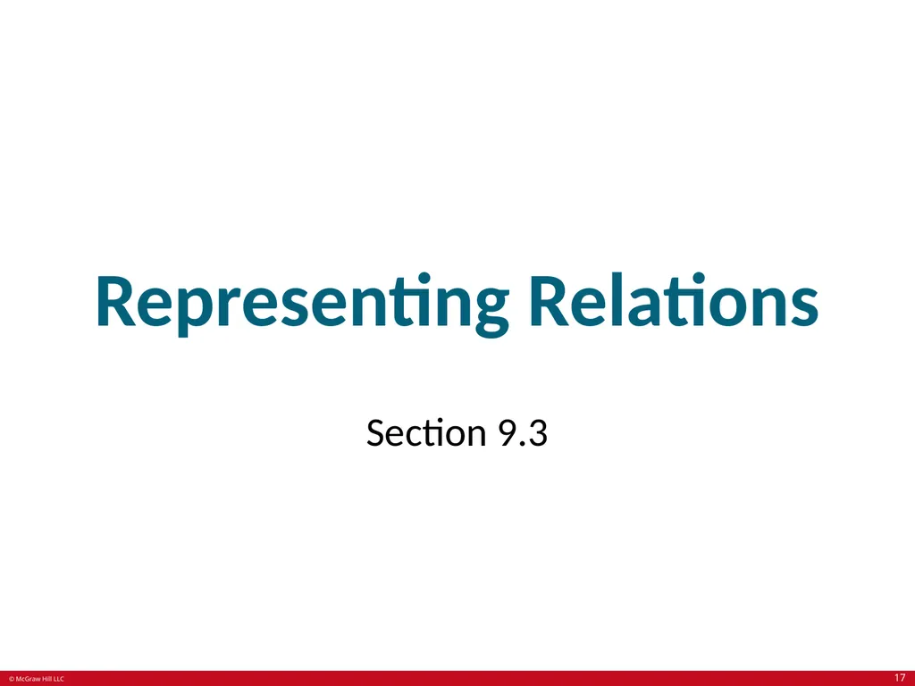 Relations Chapter 9 © McGraw Hill LLC. All rights - slide 17 of 53