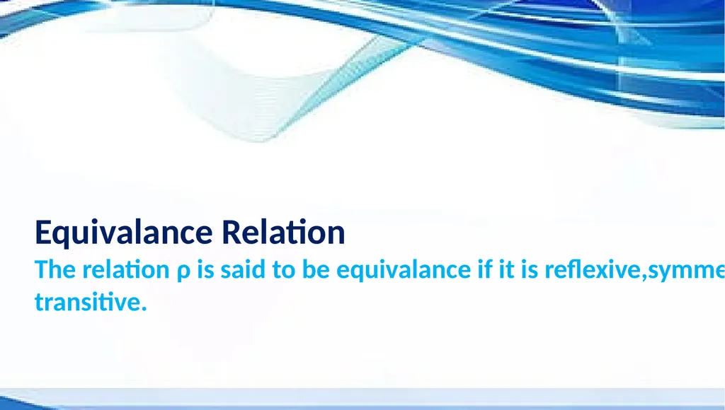 Equivalence Relation & Partitions Equivalence - slide 4 of 5