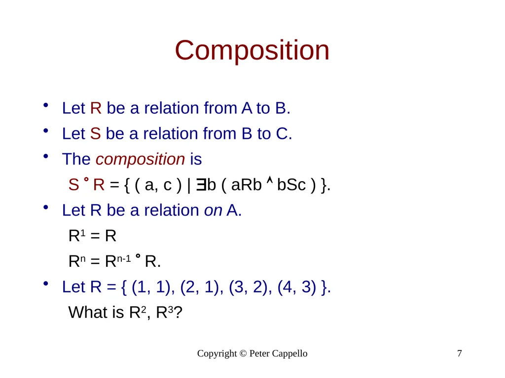 Relations & Their Properties Copyright © Peter - slide 7 of 9