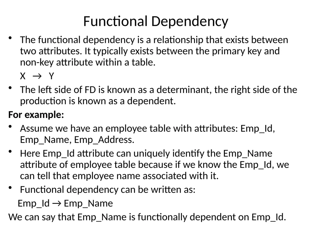 UNIT-3 FUNCTIONAL DEPENDENCY Functional Dependency - slide 2 of 30