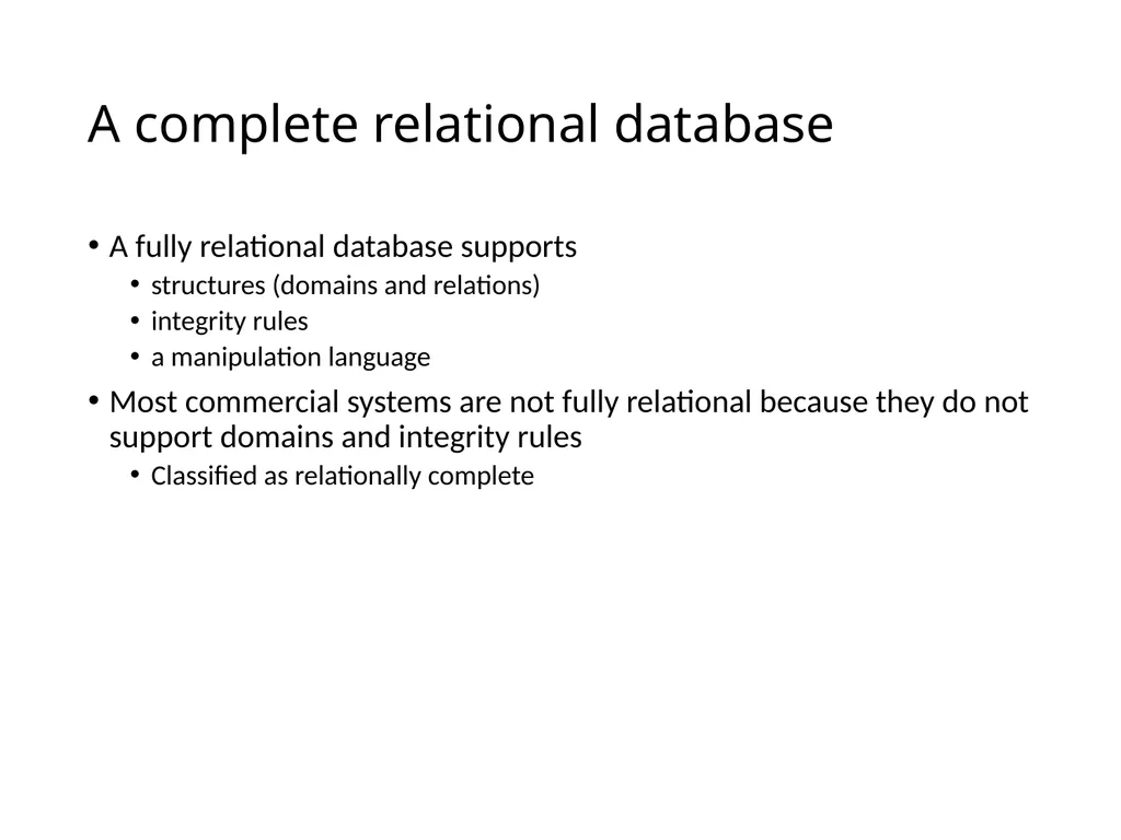 The Relational Model and Relational Algebra - slide 20 of 25