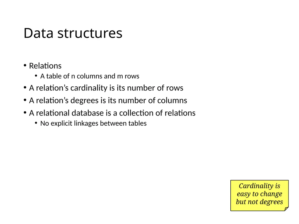The Relational Model and Relational Algebra - slide 7 of 25