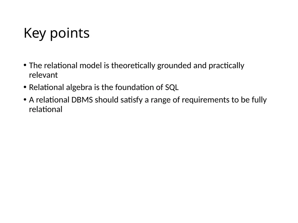 The Relational Model and Relational Algebra - slide 25 of 25