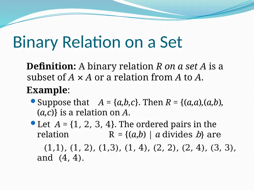 Relations Chapter 9 Chapter Summary Relations and - slide 6 of 52