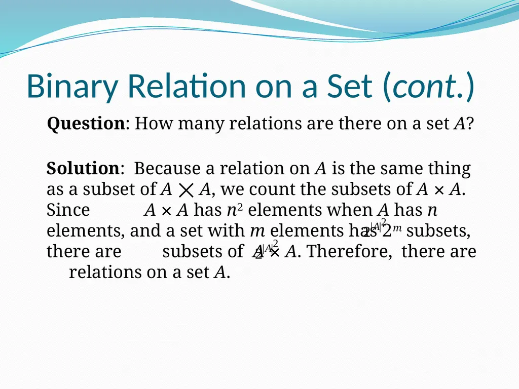 Relations Chapter 9 Chapter Summary Relations and - slide 7 of 52
