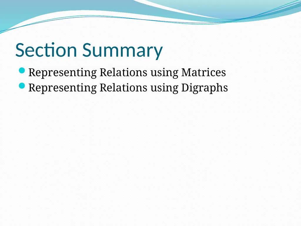 Relations Chapter 9 Chapter Summary Relations and - slide 18 of 52