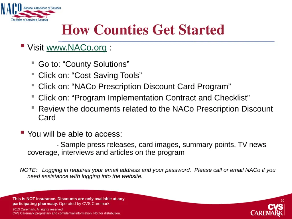 NACo Prescription Discount Card Program Overview - slide 20 of 20