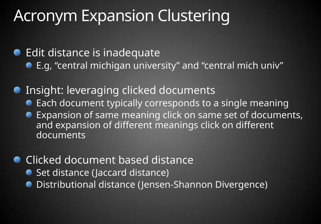 Mining Acronym Expansions and Their Meanings Using - slide 11 of 30
