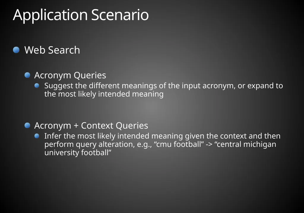Mining Acronym Expansions and Their Meanings Using - slide 4 of 30
