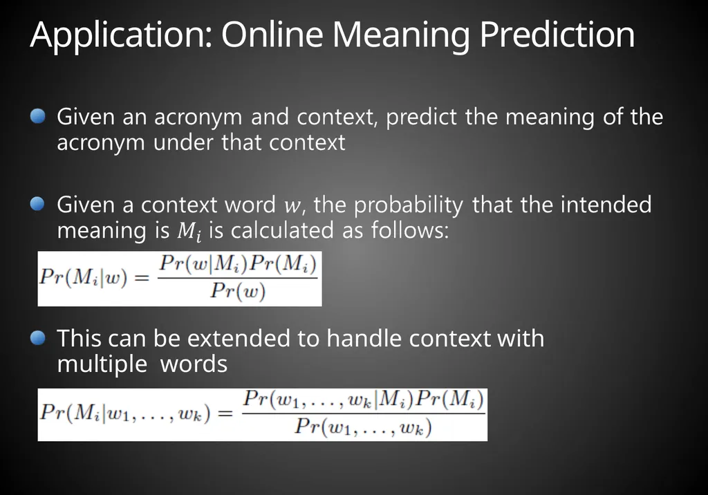 Mining Acronym Expansions and Their Meanings Using - slide 21 of 30