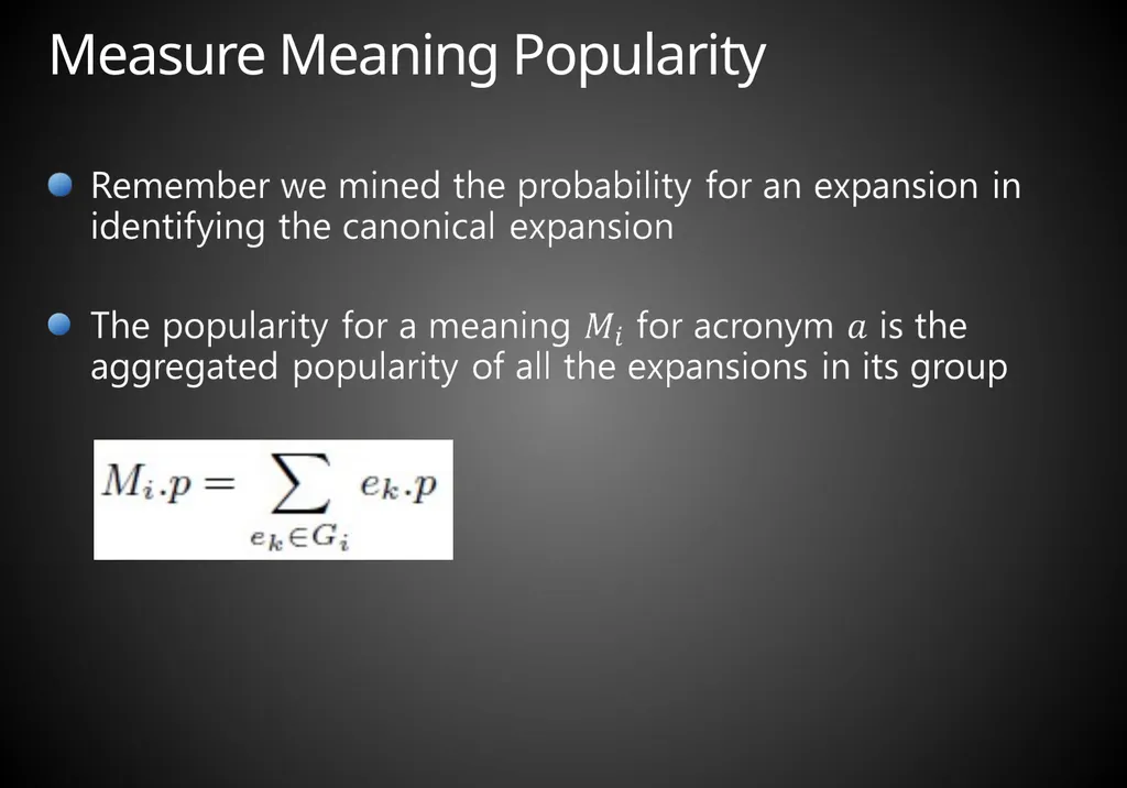 Mining Acronym Expansions and Their Meanings Using - slide 15 of 30