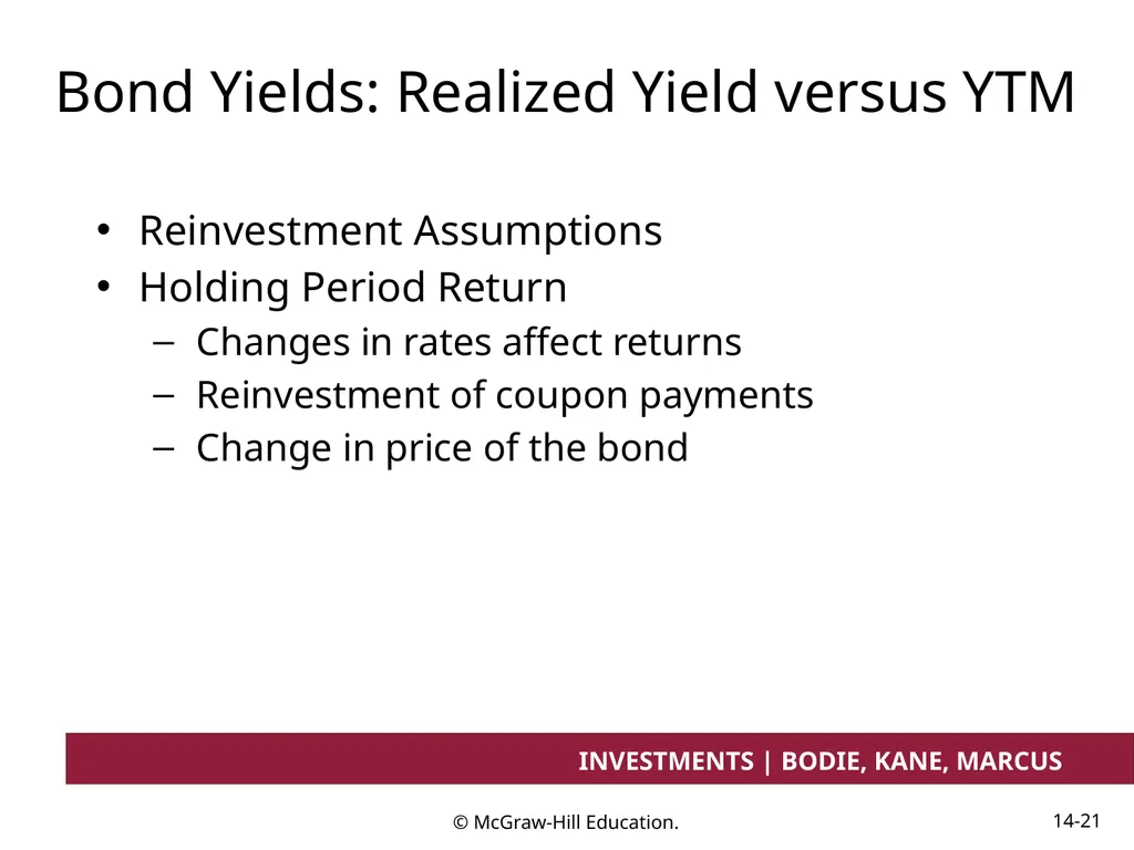 Chapter 14 Bond Prices and Yields INVESTMENTS | - slide 21 of 38