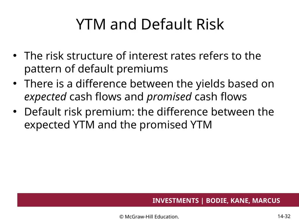 Chapter 14 Bond Prices and Yields INVESTMENTS | - slide 32 of 38