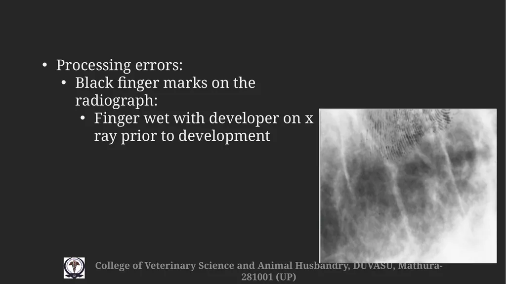 Radiographic faults & artefacts Gulshan Kumar - slide 9 of 12