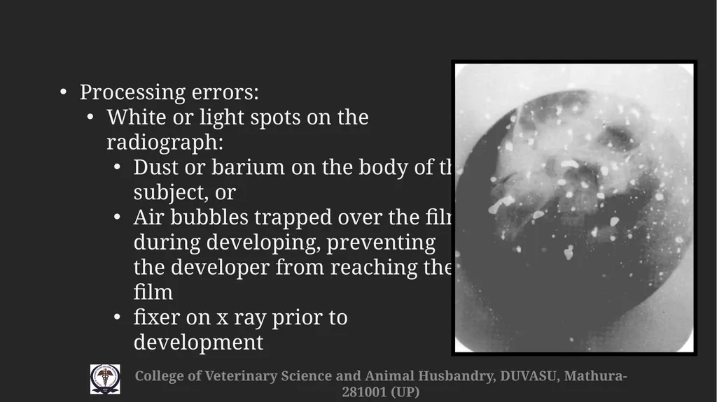 Radiographic faults & artefacts Gulshan Kumar - slide 8 of 12