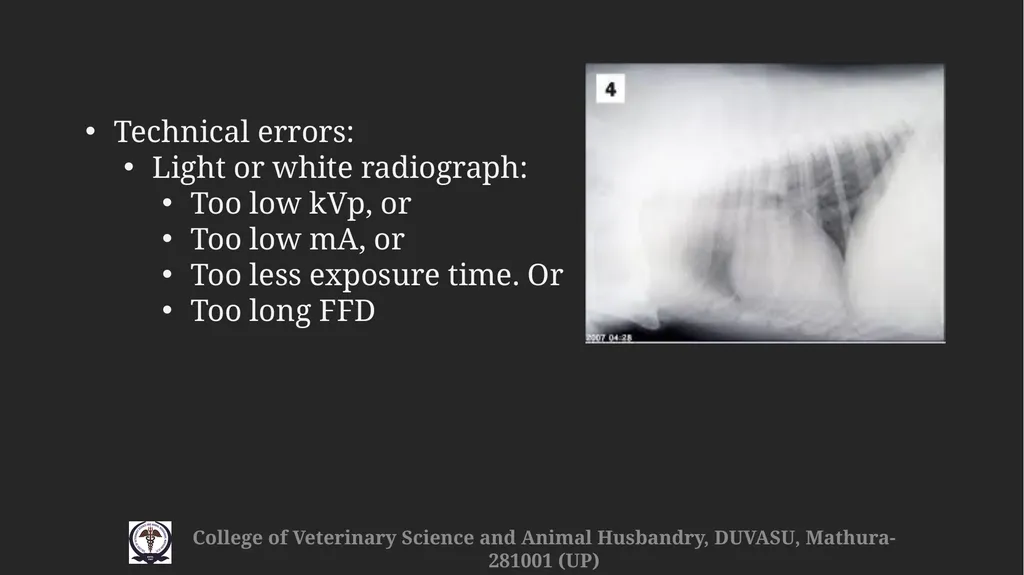 Radiographic faults & artefacts Gulshan Kumar - slide 6 of 12