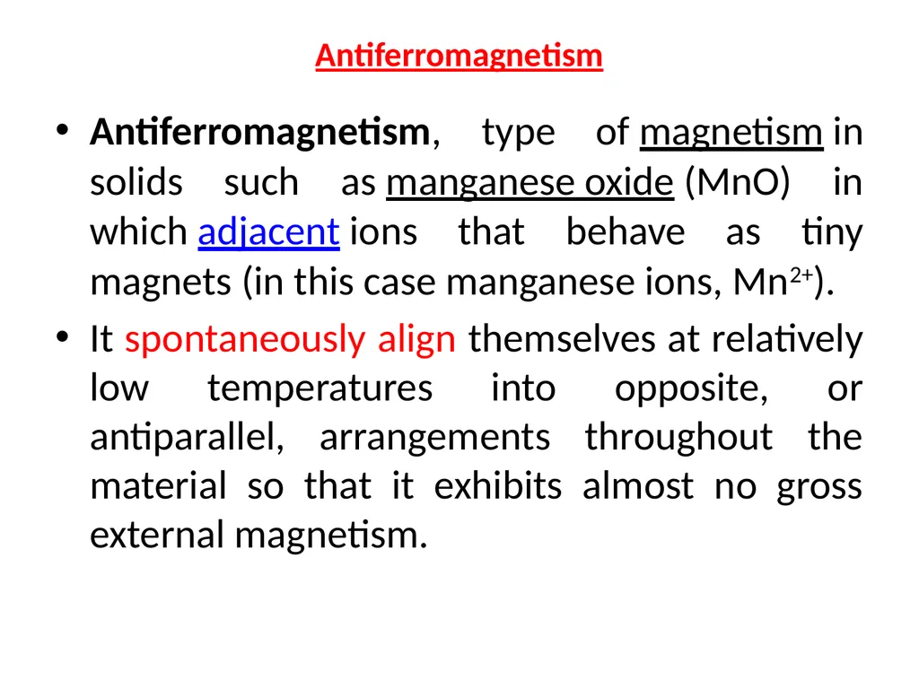 Classification of Magnetic materials The origin of - slide 22 of 24