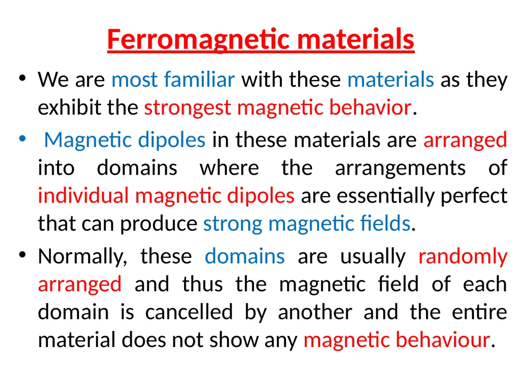 Classification of Magnetic materials The origin of - slide 14 of 24
