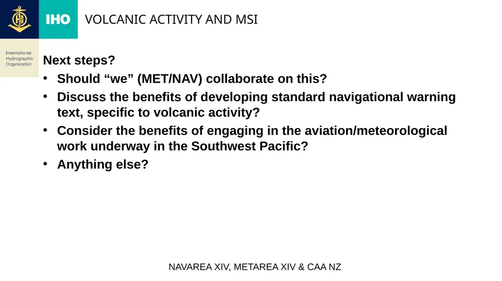 WMO, Geneva 12th – 16th September 2022 Volcanic - slide 8 of 8