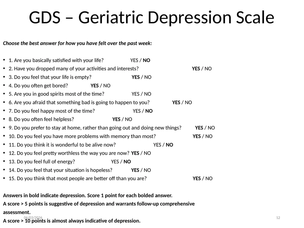 Depression in older adults Tier 3 What is - slide 12 of 22