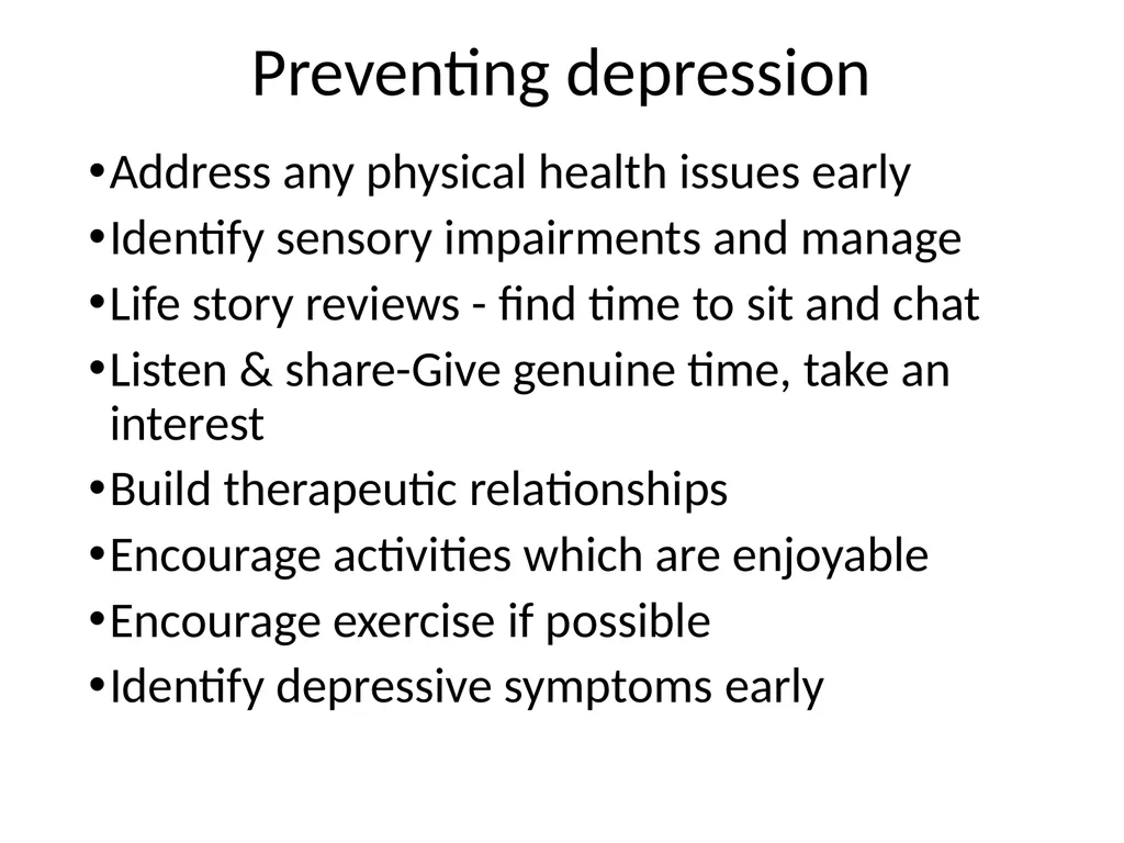 Depression in older adults Tier 3 What is - slide 20 of 22