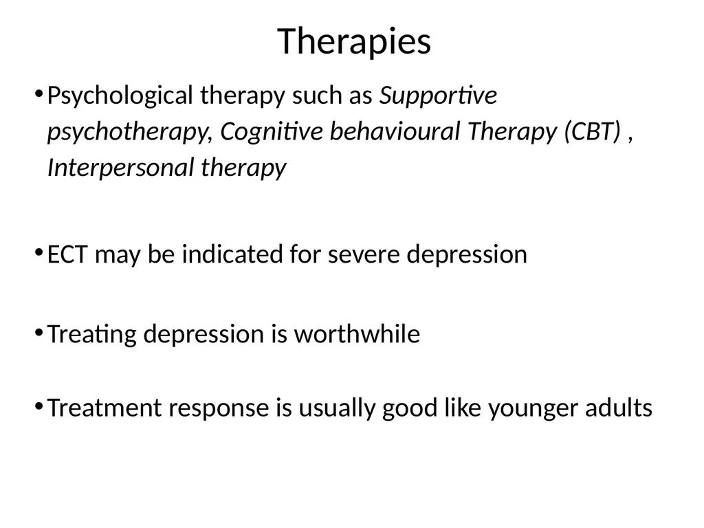Depression in older adults Tier 3 What is - slide 18 of 22
